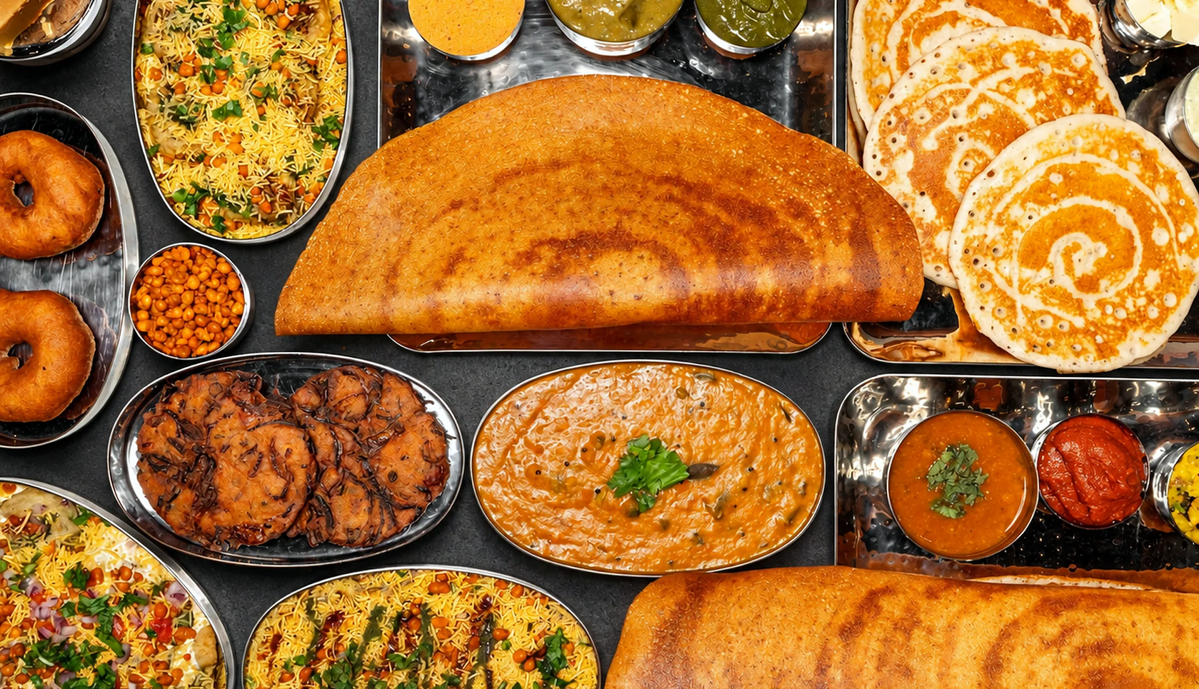 South Indian dishes spread